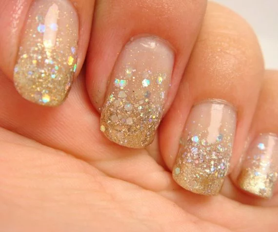 Unhas Gradiente de glitter
