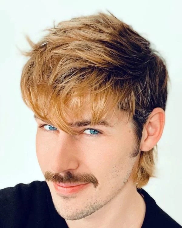 corte de cabelo mullet liso