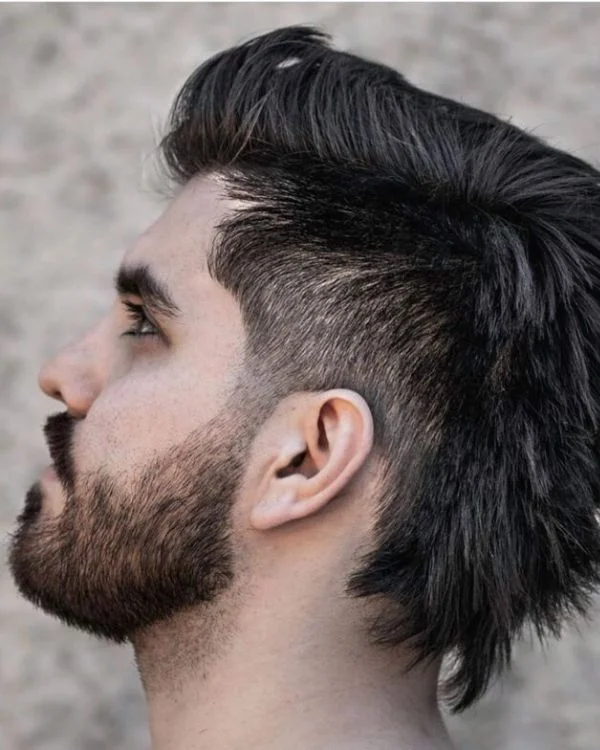 corte de cabelo mullet rosto triangular