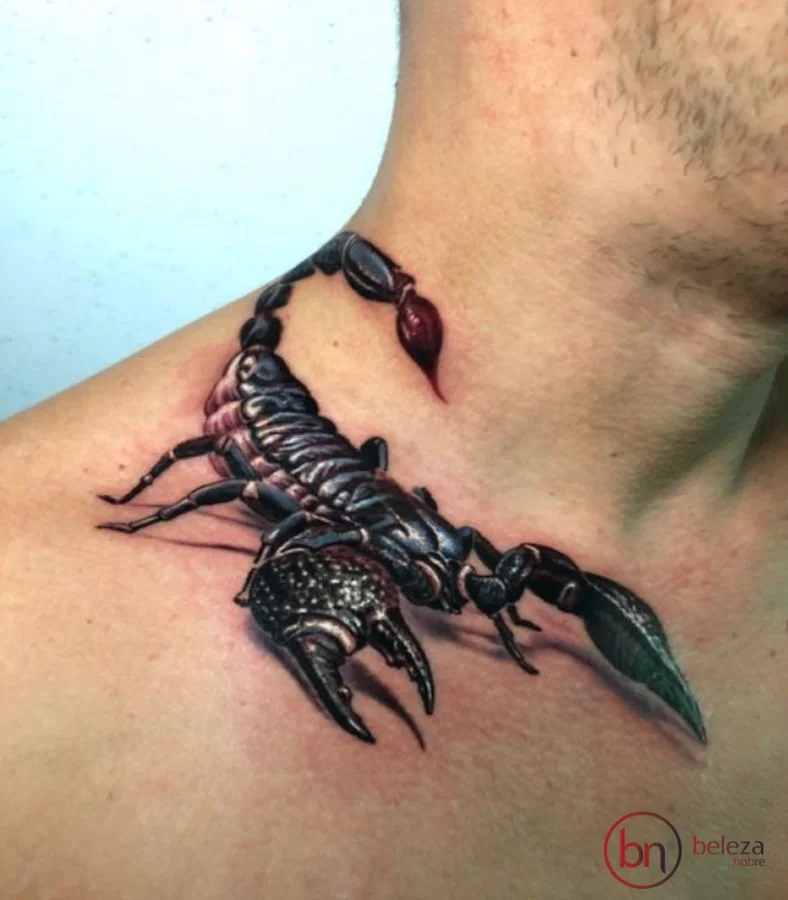 Tatuagem No Pescoço Masculino: 50 Ideias Incríveis 44 tatuagem no pescoço masculino de escorpião