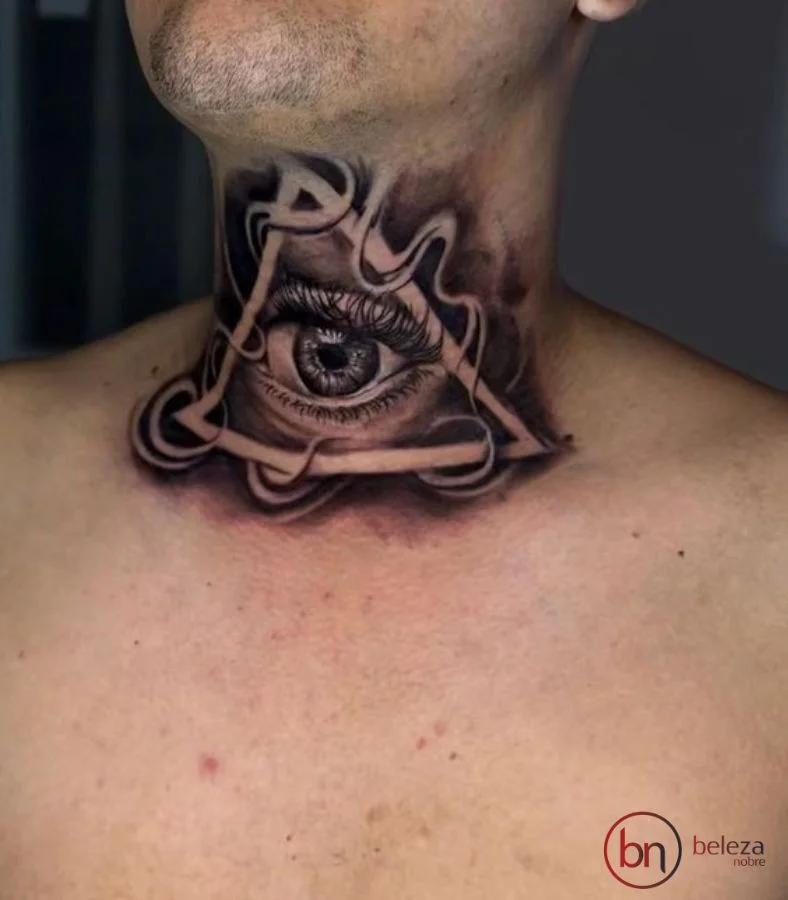 Tatuagem No Pescoço Masculino: 50 Ideias Incríveis 21 tatuagem no pescoço masculino de olho