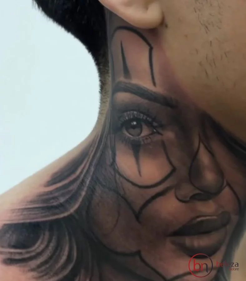Tatuagem No Pescoço Masculino: 50 Ideias Incríveis 8 tatuagem no pescoço masculino rosto
