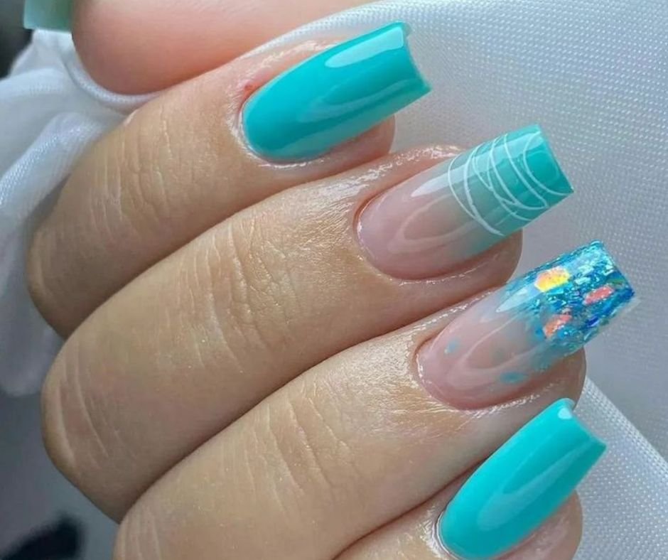 Unhas Decoradas Azul Turquesa: 10 Tendências Imperdíveis 12 Unhas decoradas azul turquesa 06